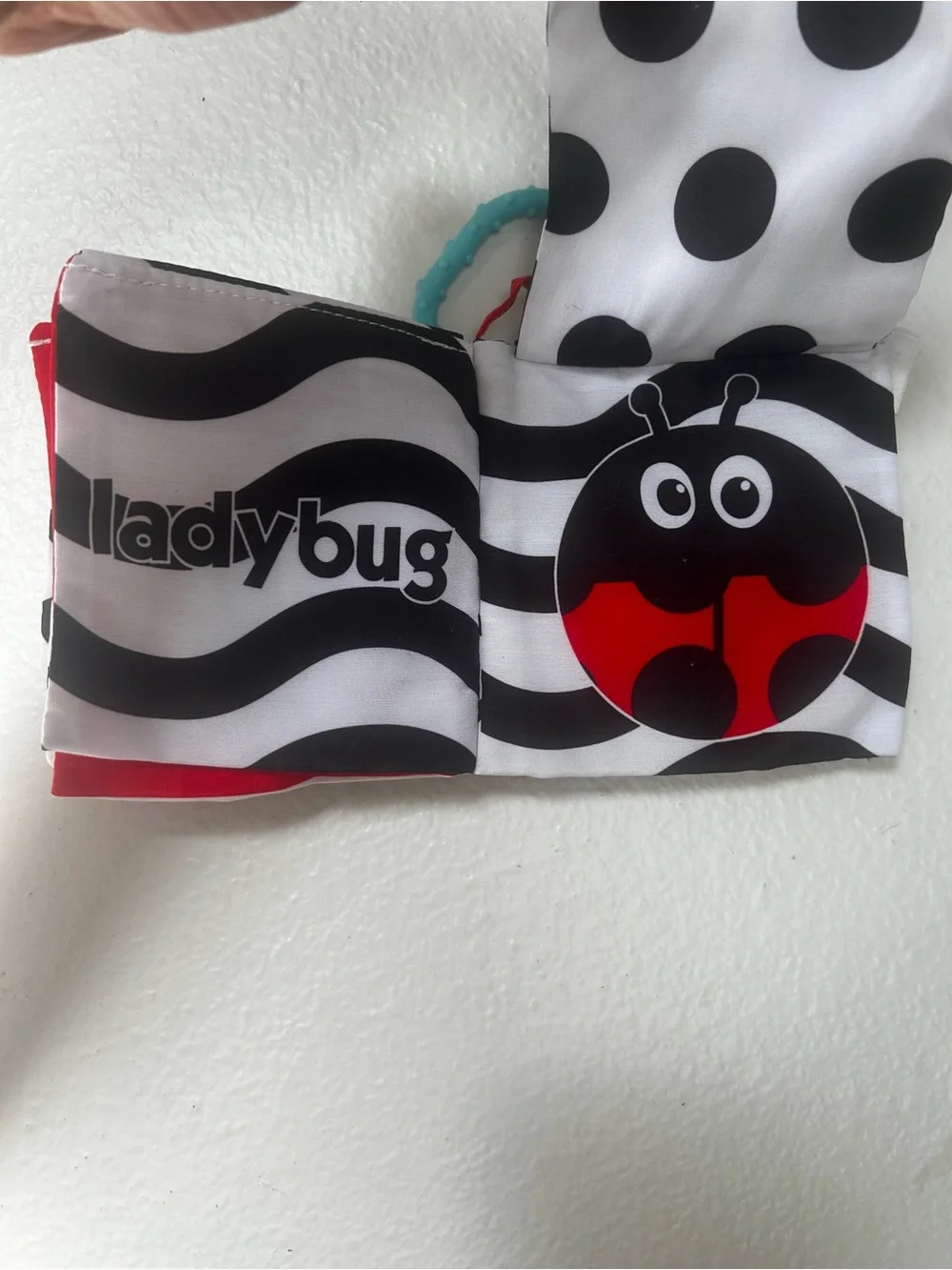 Sassy Peek-A-Boo Baby Activity Book Black White Red Sensory Crinkle Toy